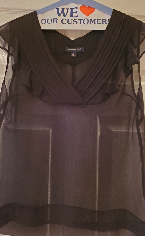 Banana Republic black sheer blouse